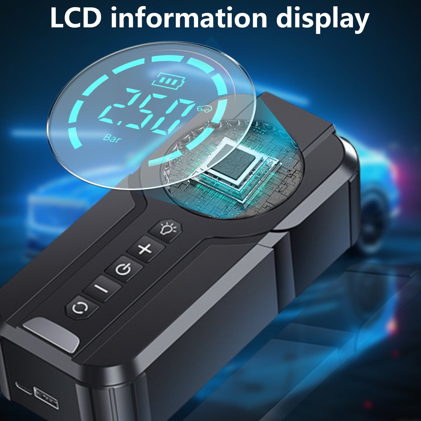 Booster de Voiture 3-en-1 – 3000A + Compresseur + Power Bank