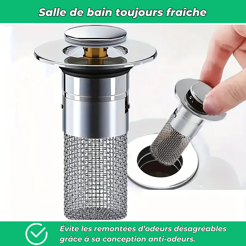 2 Bouchons de lavabo avec panier filtre