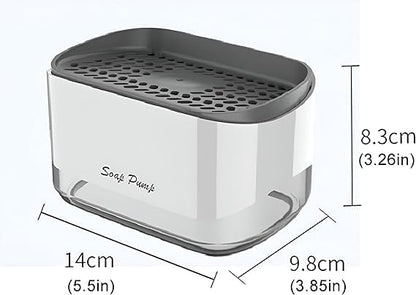 Distributeur de savon de cuisine multifonctionnel avec porte-éponge