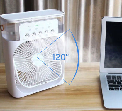 Min i Refroidisseur D’air Portable À Glaçons À 3 Vitesses avec LED intégré.