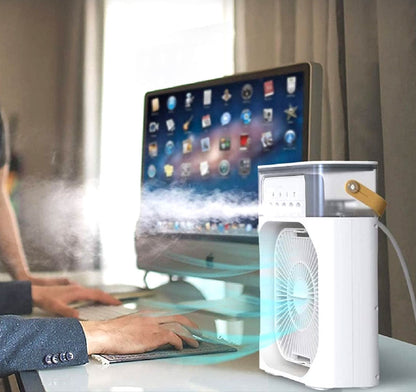 Min i Refroidisseur D’air Portable À Glaçons À 3 Vitesses avec LED intégré.