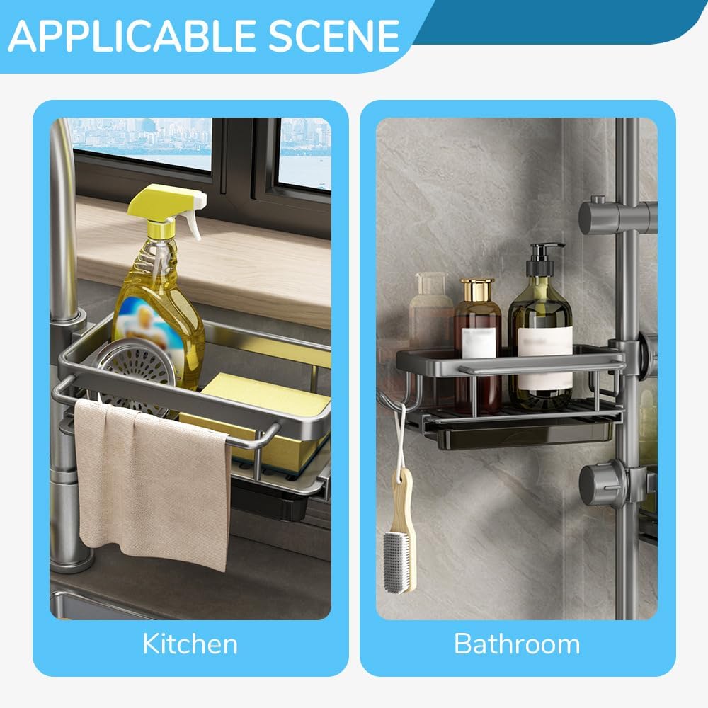 Porte Éponge Robinet Premium Multifonction – Évier Propre en 5 Secondes