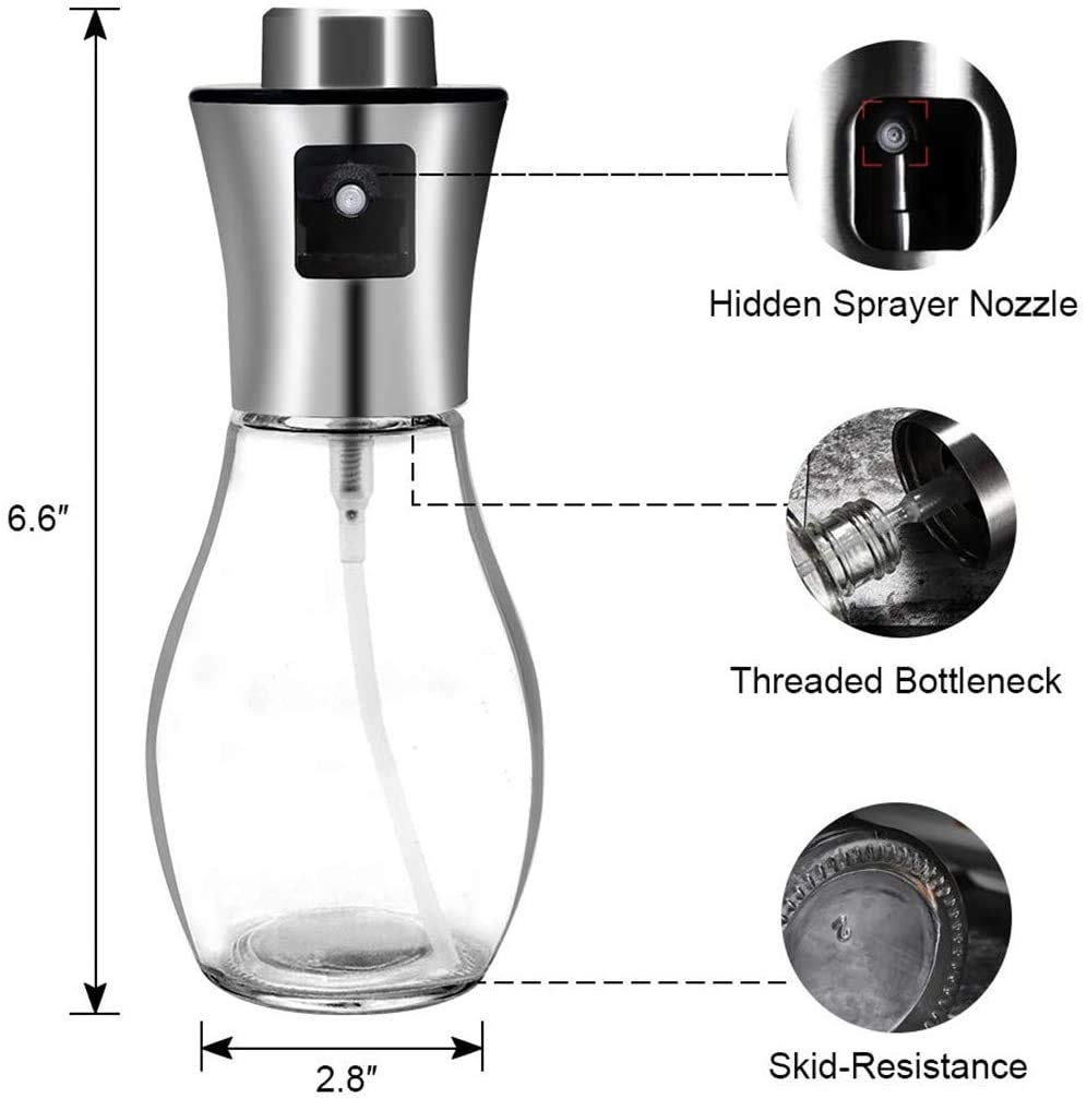 3 Pulvérisateur d’huile en verre de 200 ml