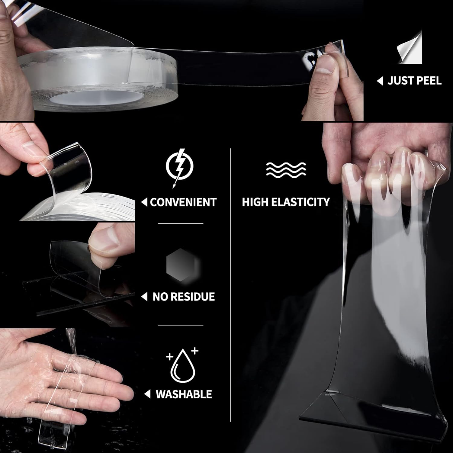 Ruban Adhésif Nano Double Face Réutilisable – Fixation Ultra Puissante Sans Trace