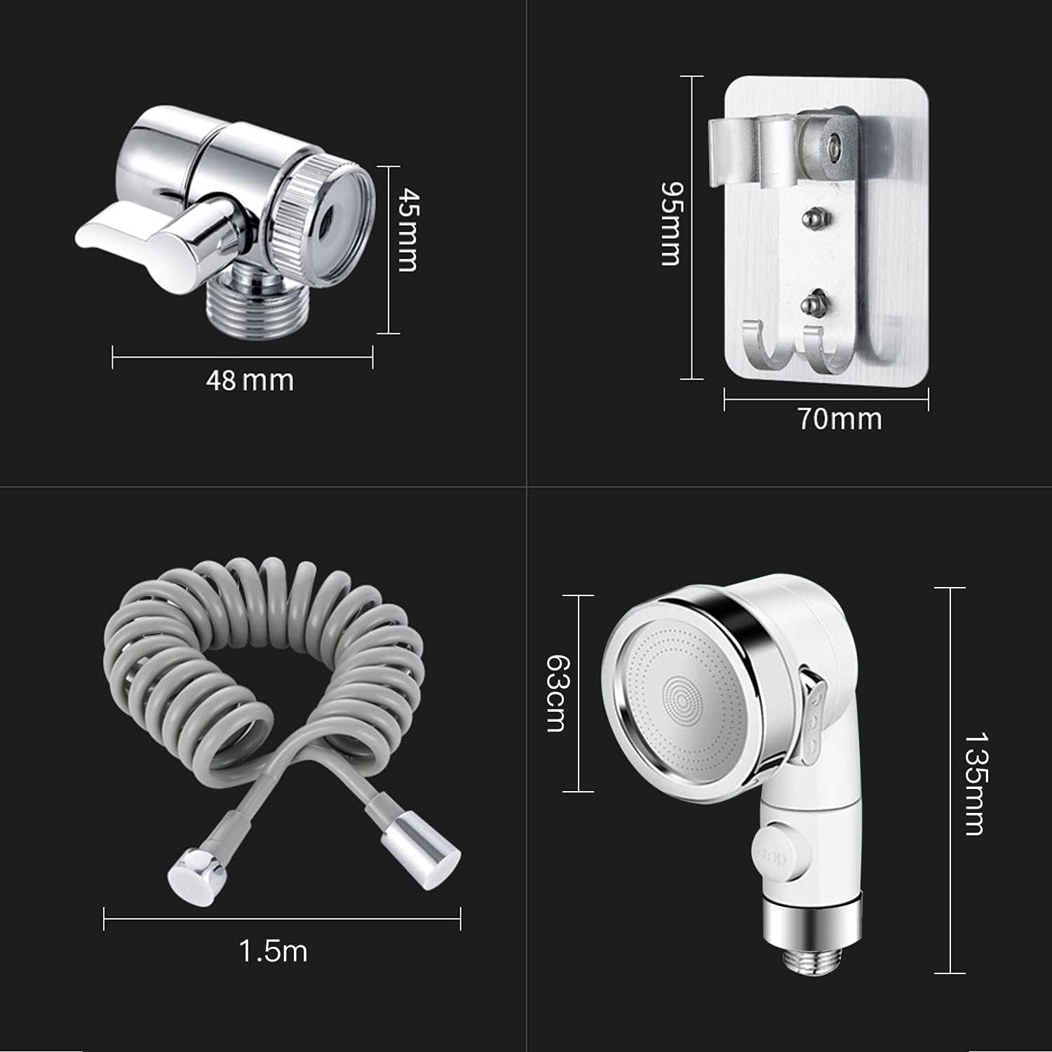Ensemble Pommeau Douche pour Lavabo Douchette Adaptable sur Robinet Flexible de Robinet