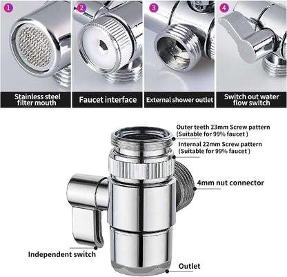 Ensemble Pommeau Douche pour Lavabo Douchette Adaptable sur Robinet Flexible de Robinet