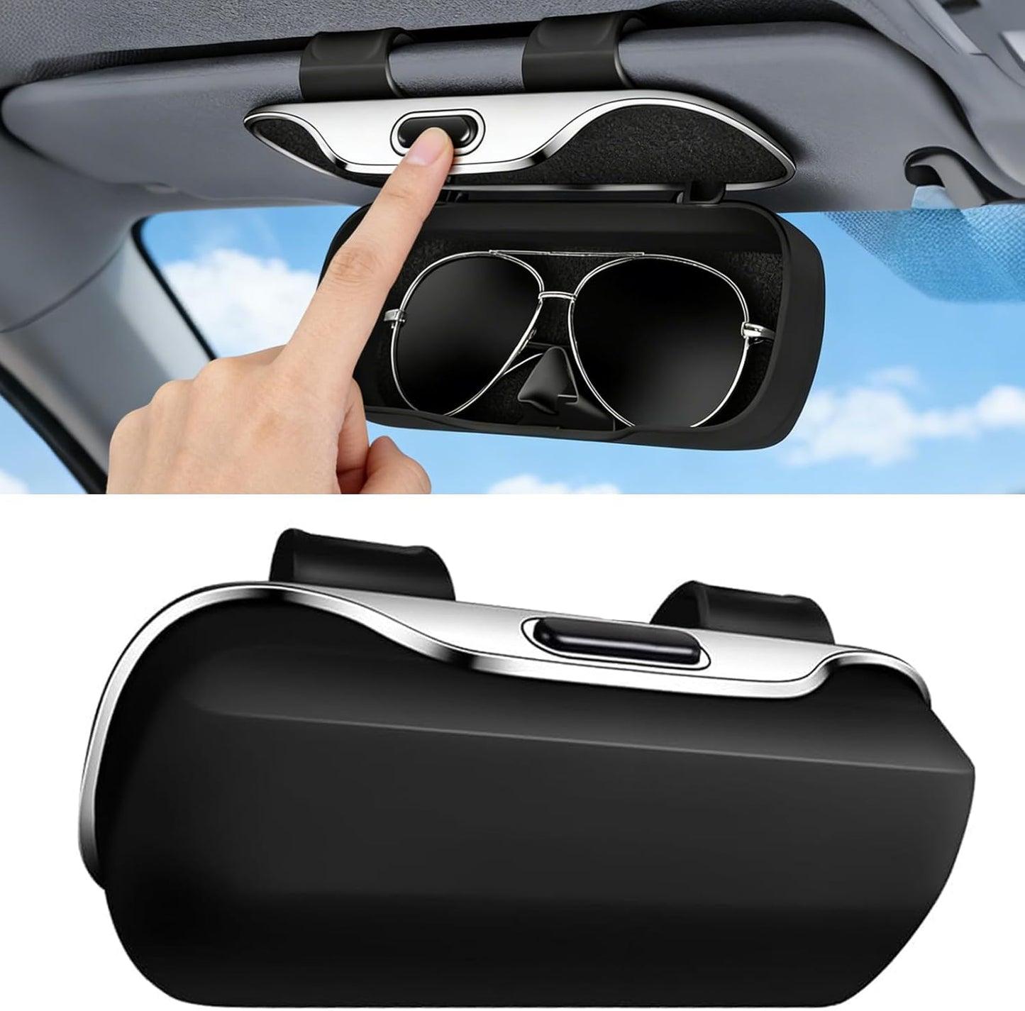 Boîtier à Lunettes pour Voiture – Fixation Stable & Ouverture à Une Main