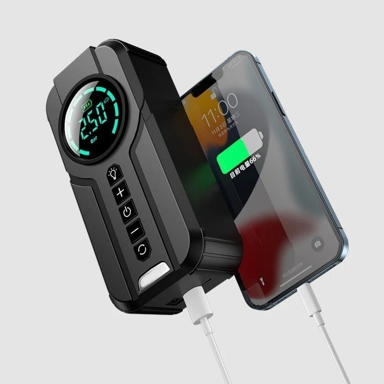 Booster de Voiture 3-en-1 – 3000A + Compresseur + Power Bank