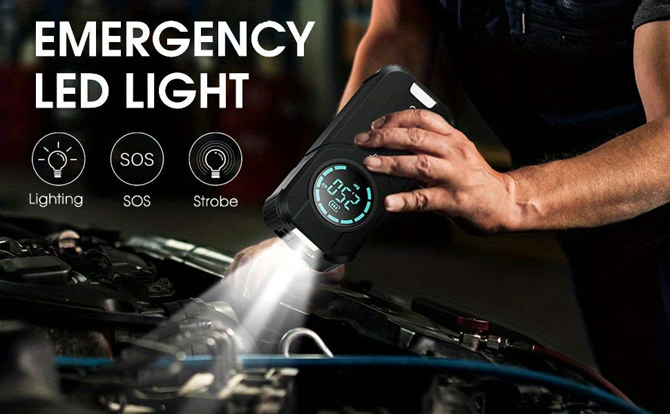 Booster de Voiture 3-en-1 – 3000A + Compresseur + Power Bank