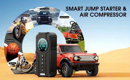 Booster de Voiture 3-en-1 – 3000A + Compresseur + Power Bank