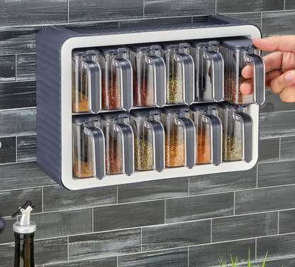 Pack de 12 Pots à Épices "Chef Master" – Mural & Organisé