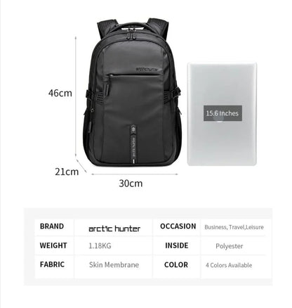 Sac à Dos Arctic Hunter – 30L | Ordinateur 13–17" | USB