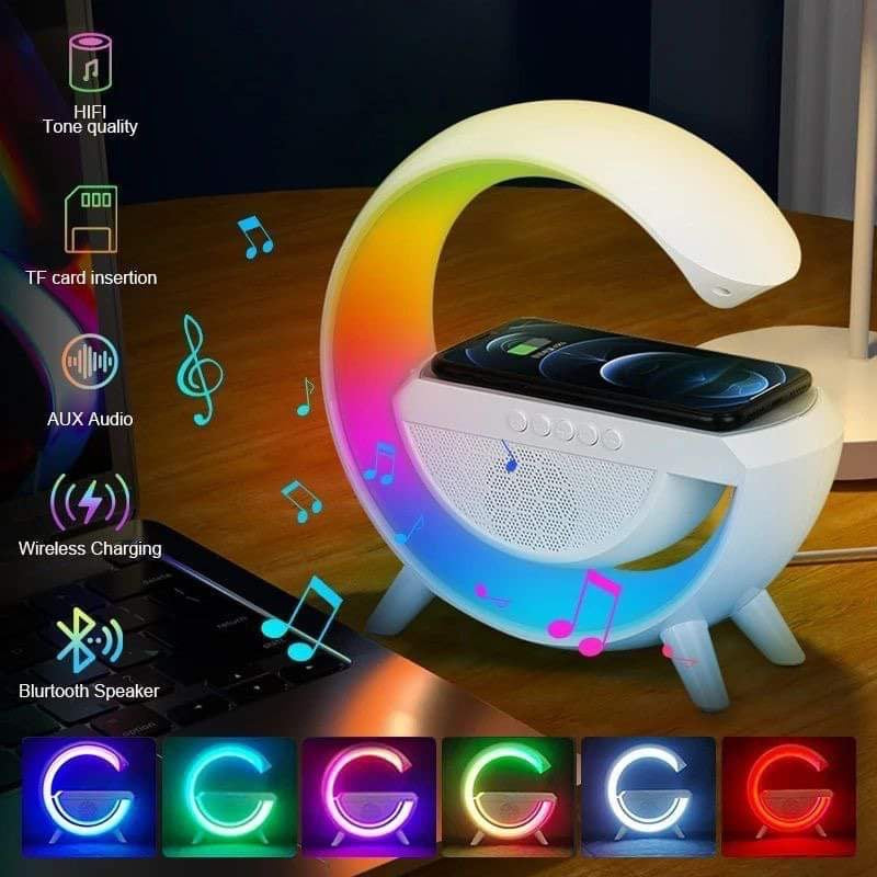 Speaker Bluetooth RGB avec chargeur wireless universel.