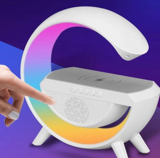 Speaker Bluetooth RGB avec chargeur wireless universel.