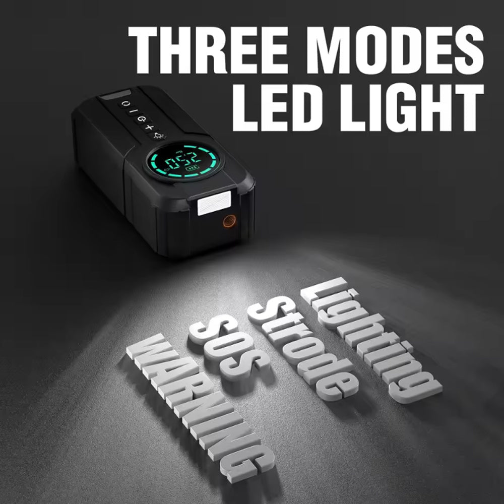 Booster de Voiture 3-en-1 – 3000A + Compresseur + Power Bank