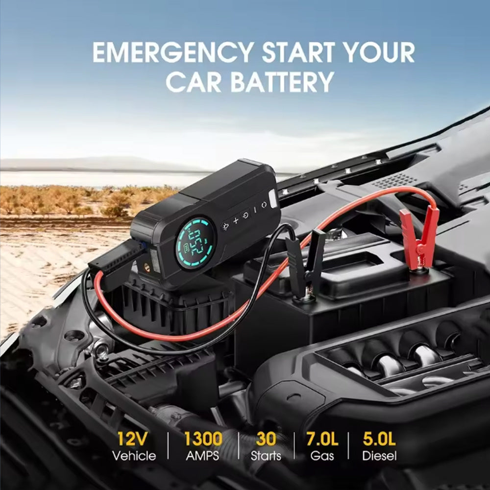 Booster de Voiture 3-en-1 – 3000A + Compresseur + Power Bank