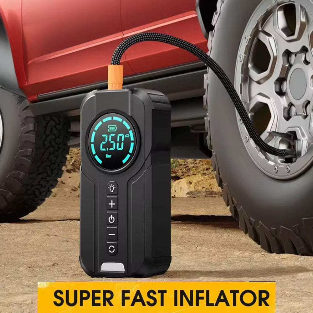 Booster de Voiture 3-en-1 – 3000A + Compresseur + Power Bank