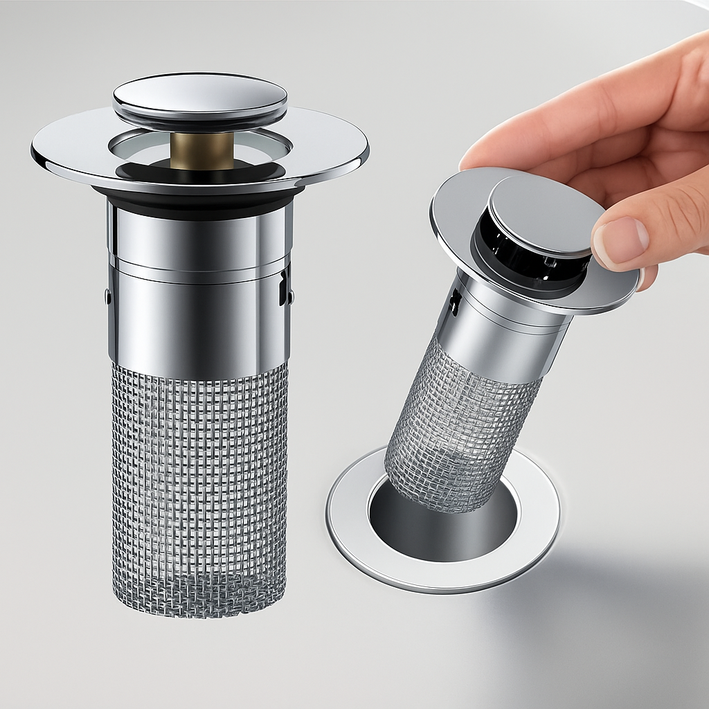 2 Bouchons de lavabo avec panier filtre