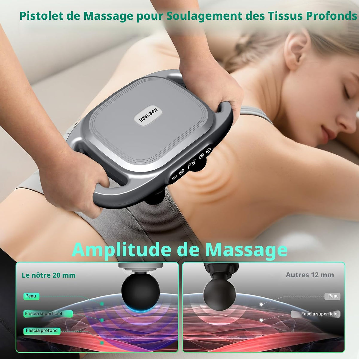 Pistolet De Massage Par Vibration à 6 Têtes