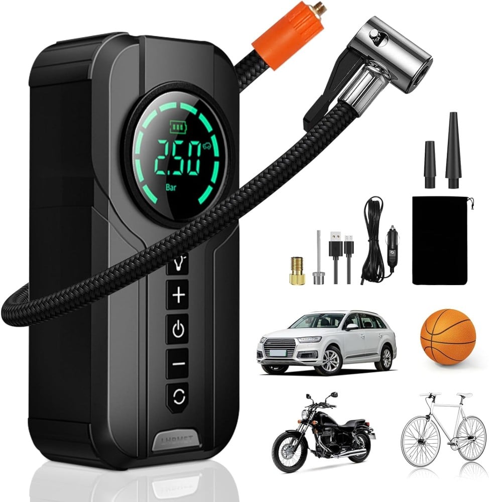 Booster de Voiture 3-en-1 – 3000A + Compresseur + Power Bank
